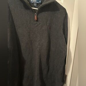 Polo by Ralph Lauren Men's Charcoal Zip Up Sweater